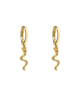 Gold Small Snake Earrings