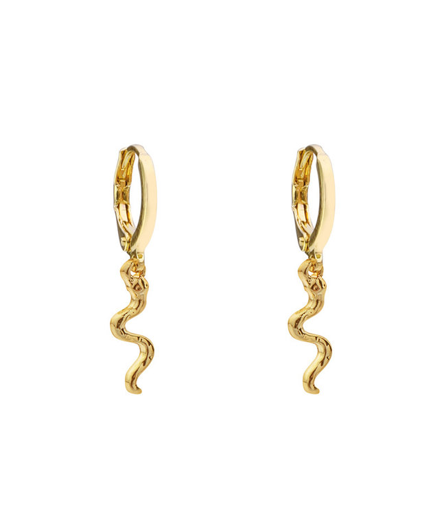 Gold Small Snake Earrings