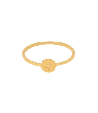 Gold Star Coin Ring