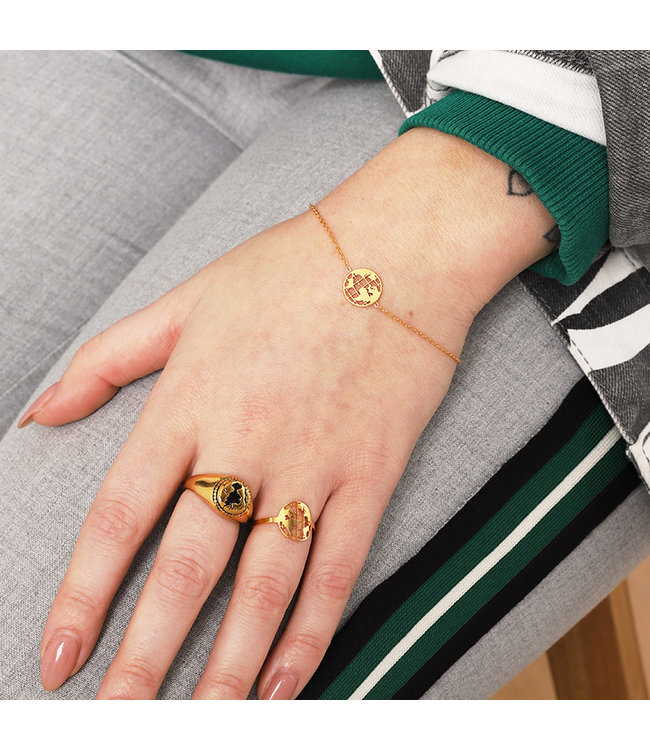 Gold Around the Globe Ring