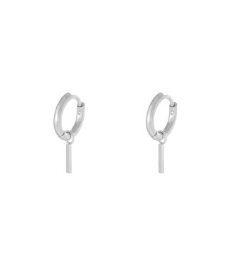 Silver Hanging Bar Earrings