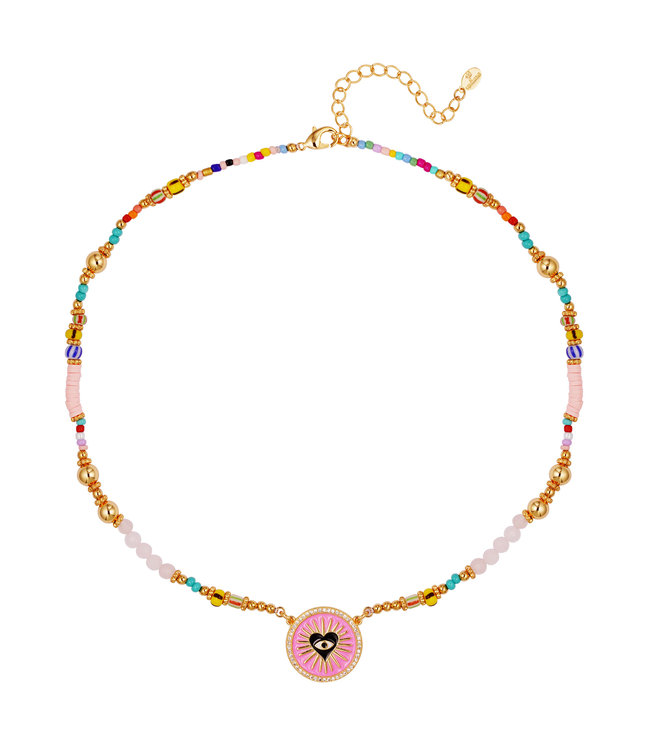 Heart Eye Beads Necklace