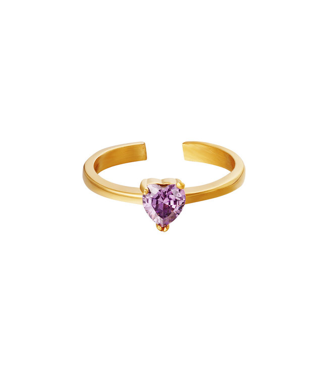Heart Stone Ring / Purple