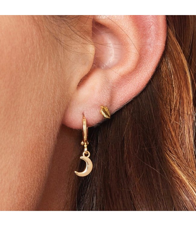 Gold Tiny Moon Earrings