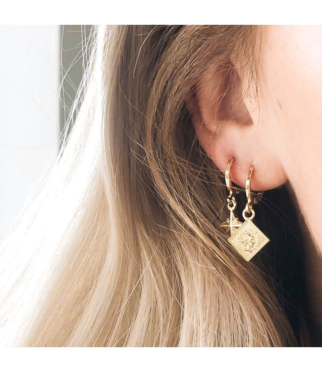 Gold Universe Star Earrings