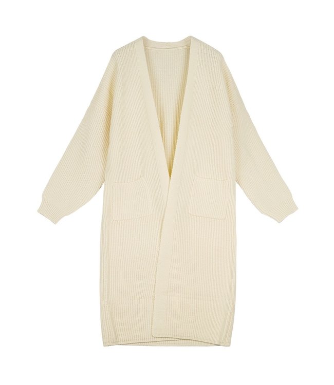 Knitted Long Cardigan / Off White