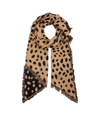 Leopard Dots Scarf / Camel