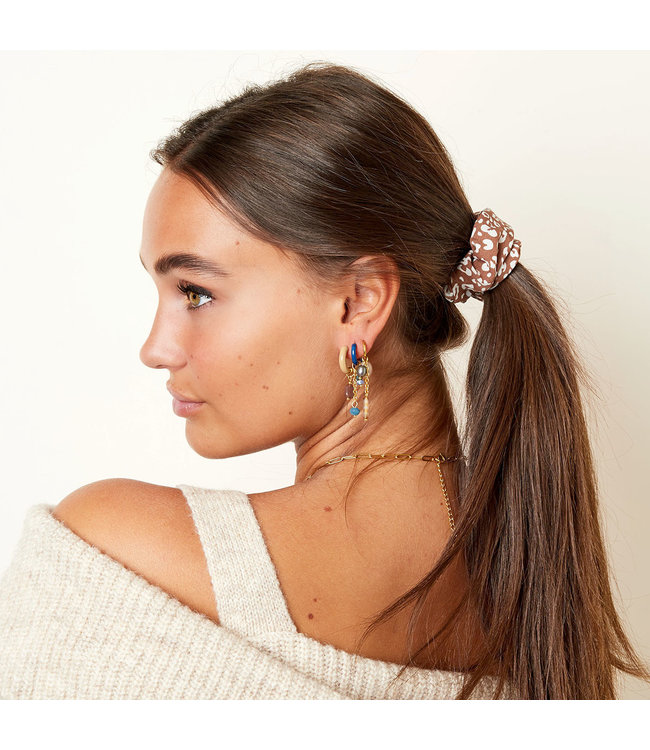 Leopard Pattern Scrunchie / Brown