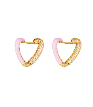 Love Heart Earrings / Pink