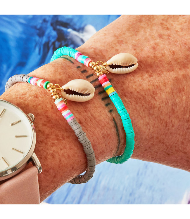 Malia Shell Bracelet / Grey