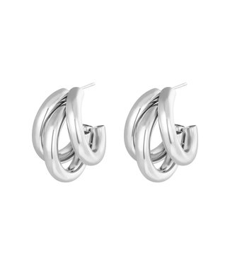 Silver Olympic Earrings