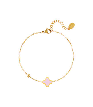 One Clover Bracelet / Pink