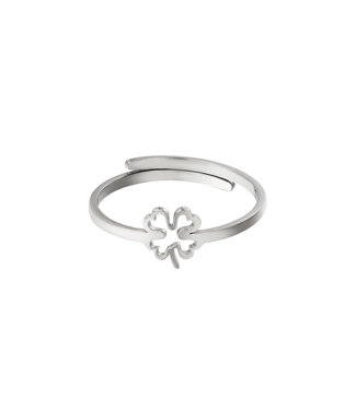 Silver Open Clover Ring