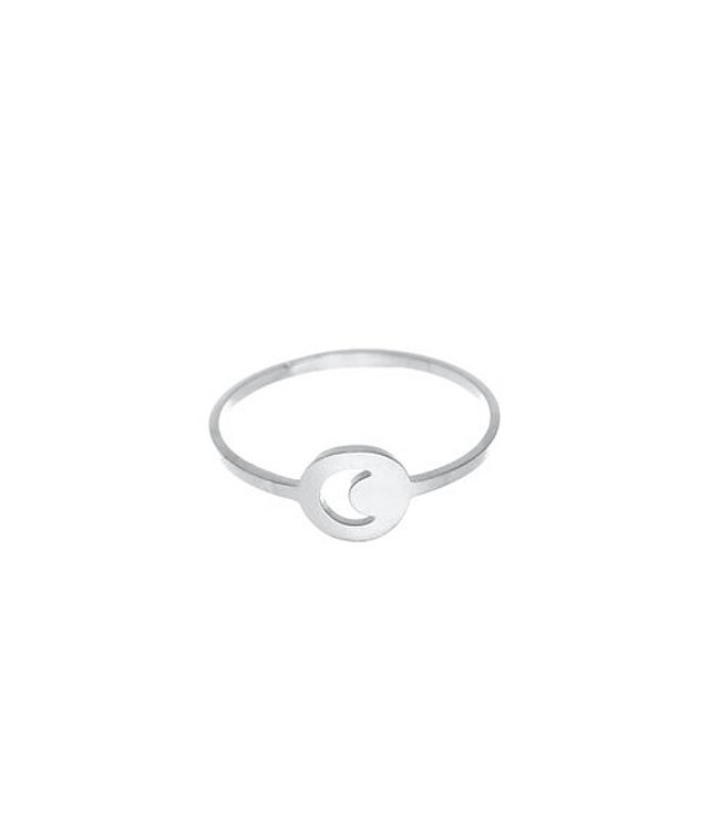 Open Moon Coin Ring