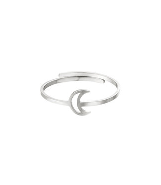Silver Open Moon Ring