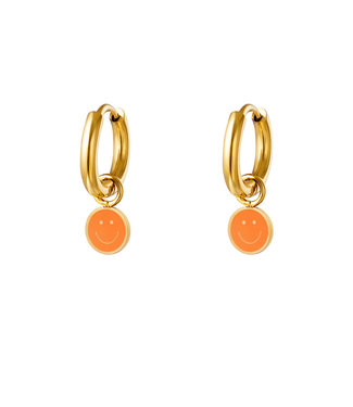 Pastel Smiley Earrings / Orange