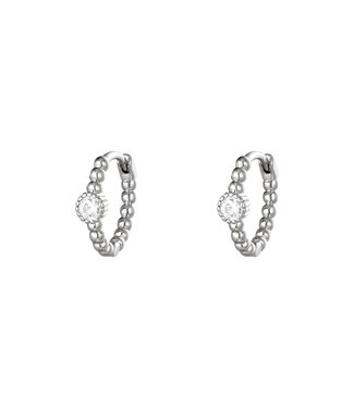 Silver Pearls in a Row Earrings
