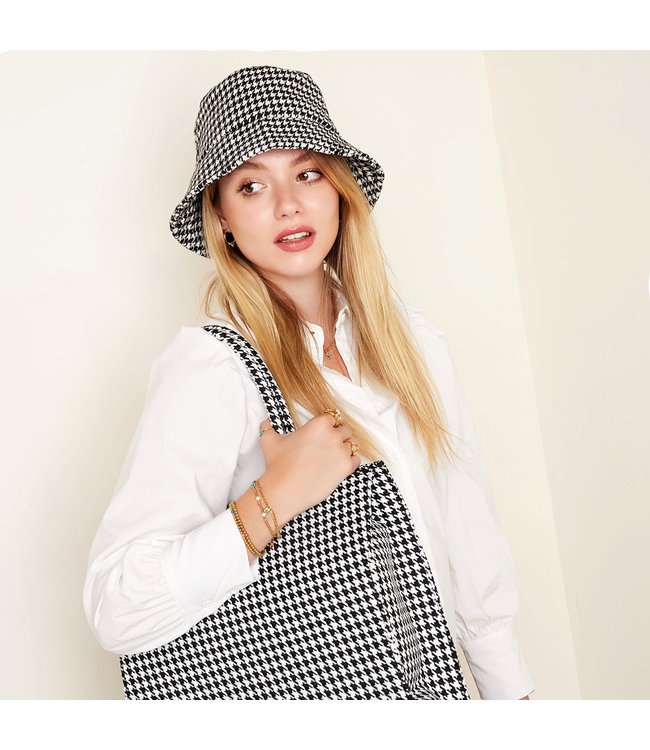 Pied de Poule Bucket Hat