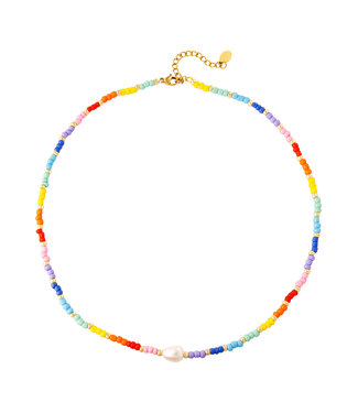 Rainbow Pearl Necklace