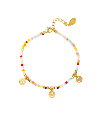 Rainbow Smiley Charm Bracelet