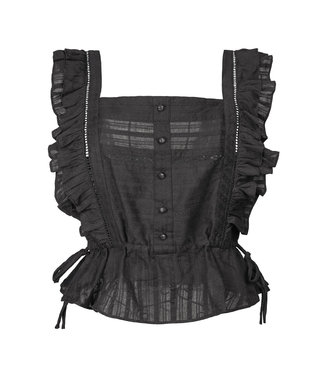 Saffier Ruffle Top / Black