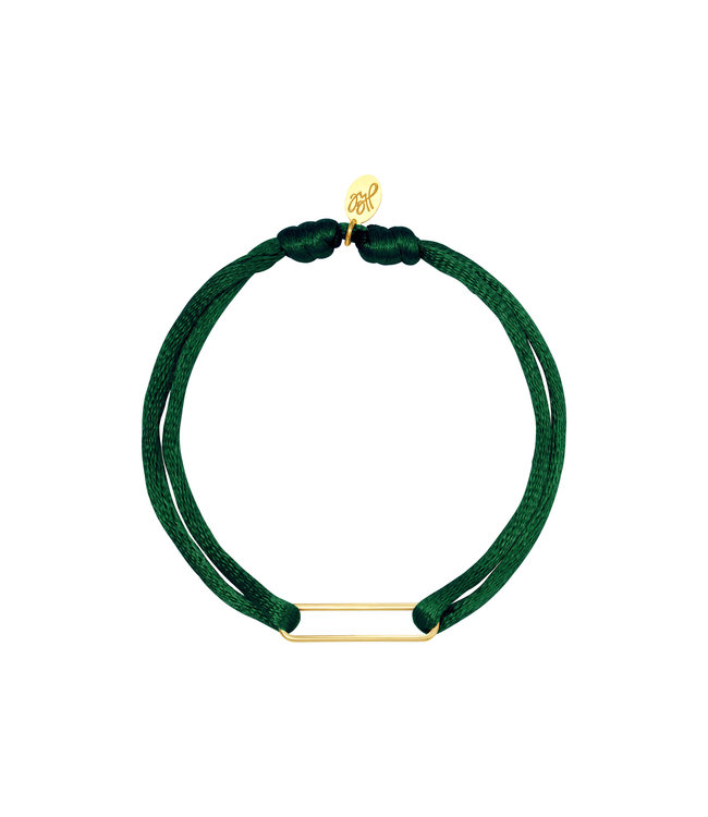 Satin Clip Bracelet / Dark Green