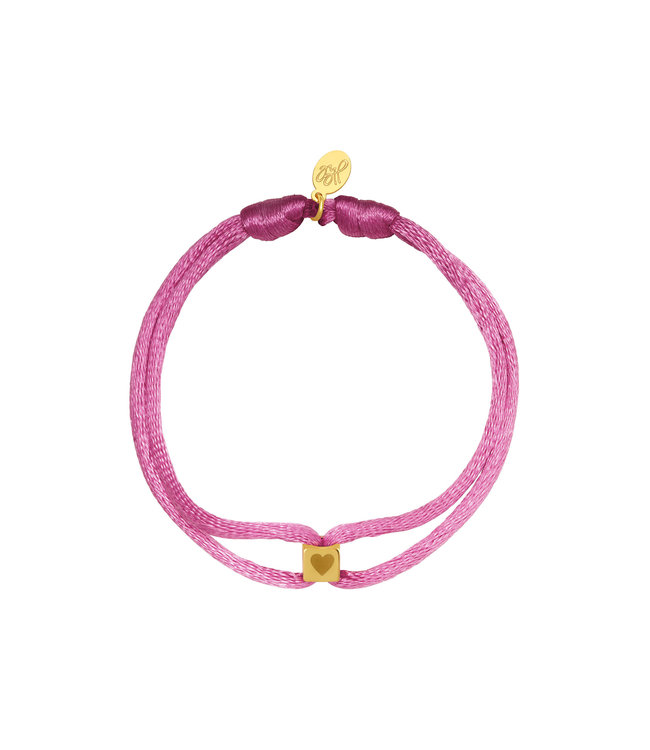 Satin Cube Heart Bracelet