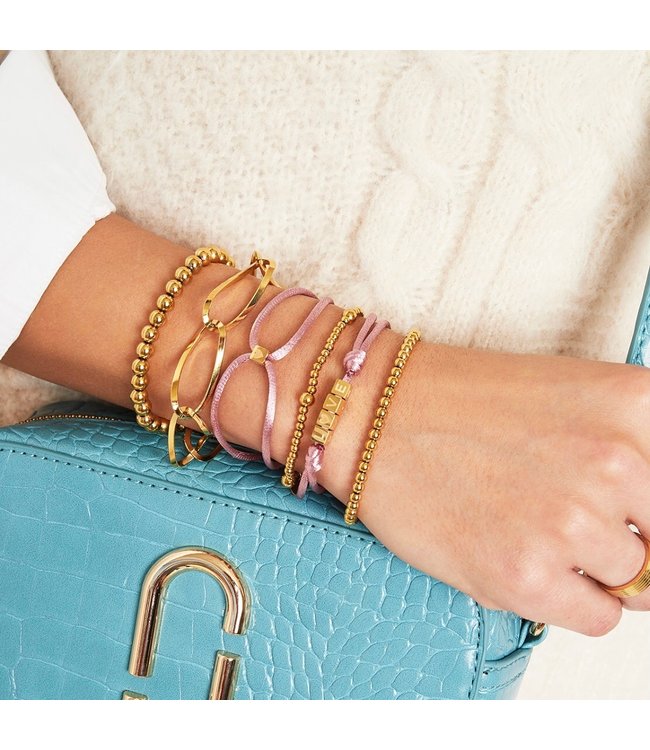 Satin Love Bracelet / Pink