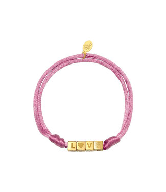 Satin Love Bracelet / Pink
