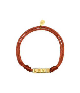 Satin Love Bracelet / Rusty Brown