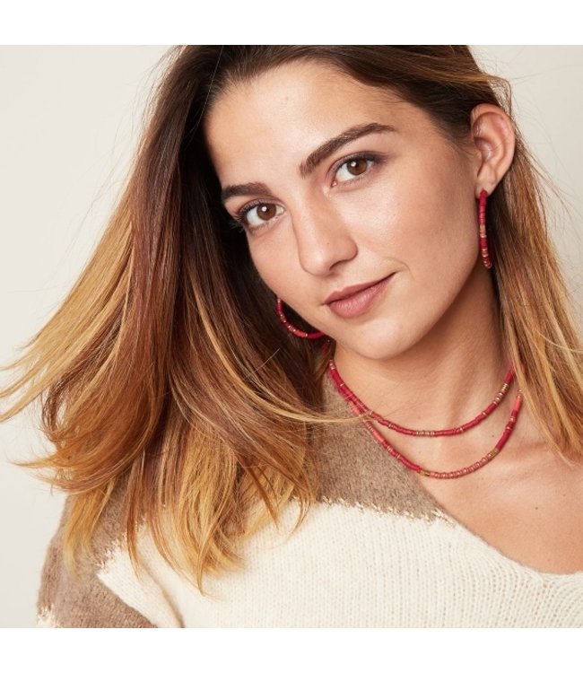 Selah Charming Beads Necklace / Red