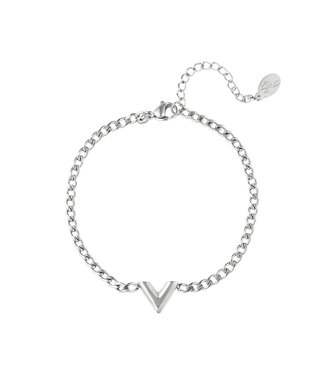 Silver Chained V Bracelet