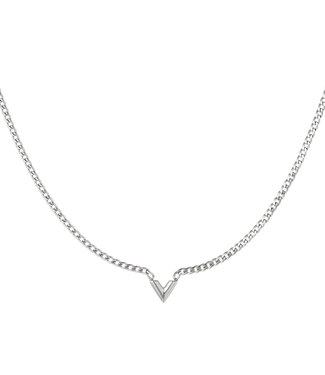 Silver Chained V Necklace