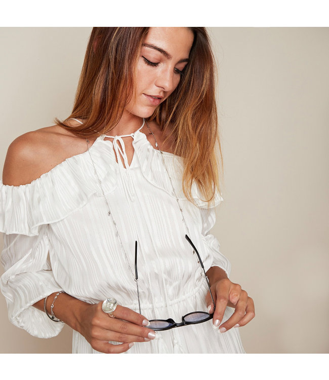 Silver Happy Leaf Sunglasses Cord