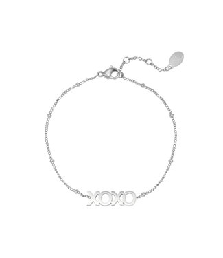 Silver Dotted XOXO Bracelet