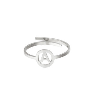 Silver Initial Ring