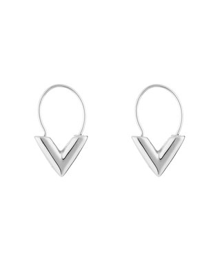 Silver Little V Earrings