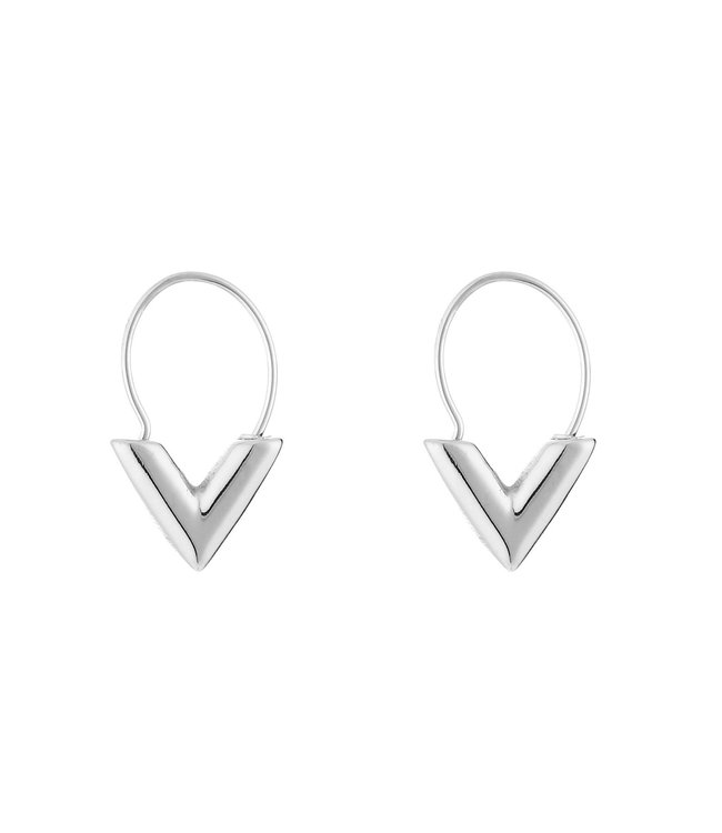 Silver Little V Earrings