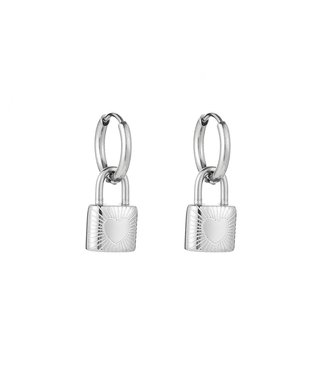 Silver Lock Earrings
