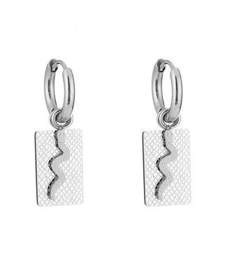 Silver Lof Snake Earrings