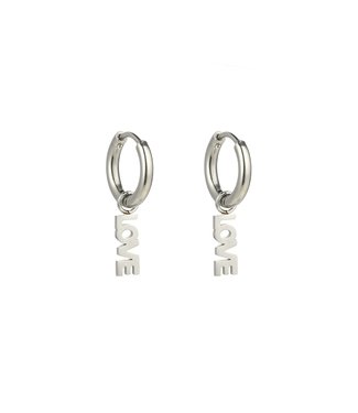 Silver Love Earrings