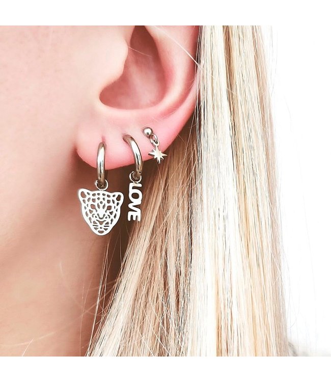 Silver Love Earrings