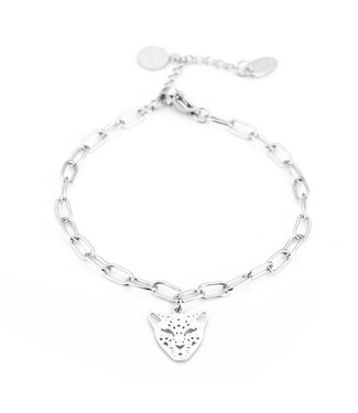 Silver Open Panther Bracelet