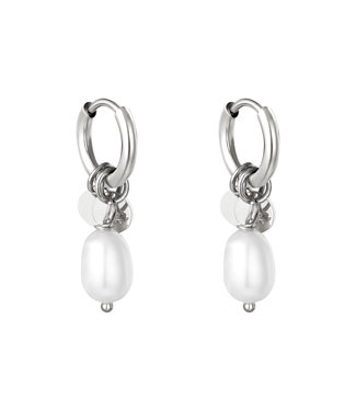 Silver Pearl Drops Earrings