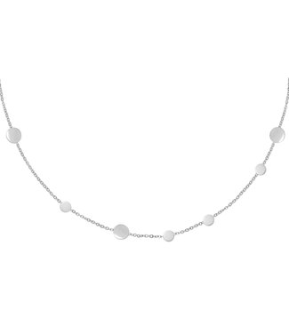 Silver Row of Coins Necklace