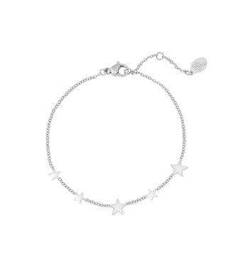 Silver Row of Stars Bracelet