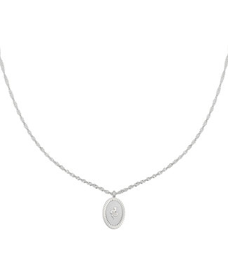 Silver Snake Coin Necklace