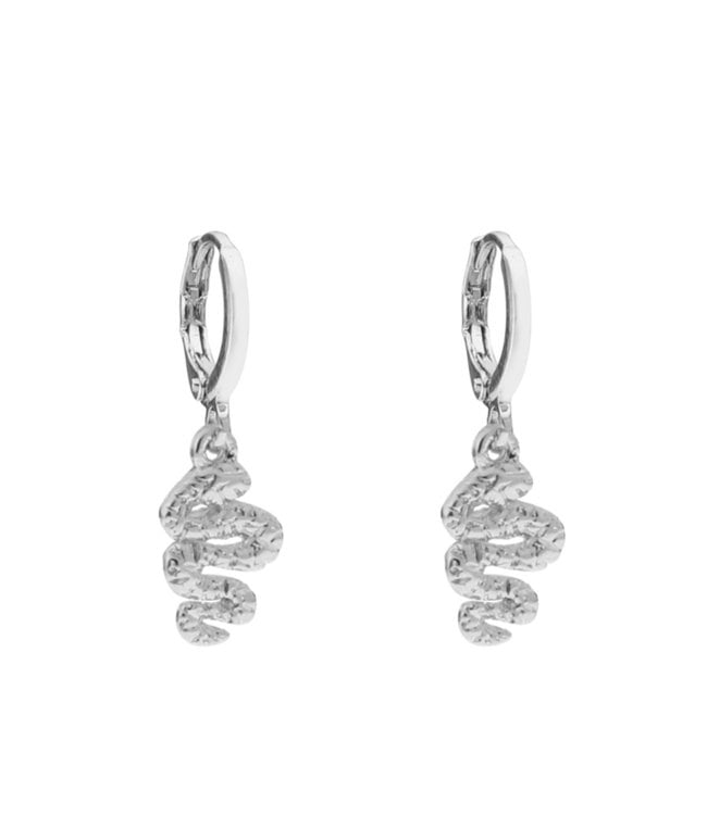 Silver Snake Earrings