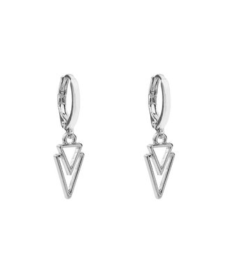 Silver Triangle It Earrings