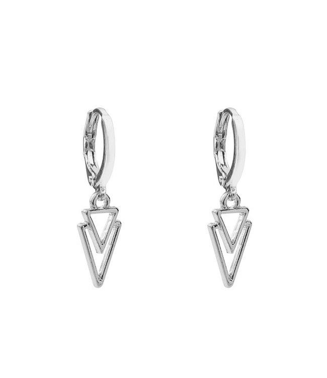 Silver Triangle It Earrings